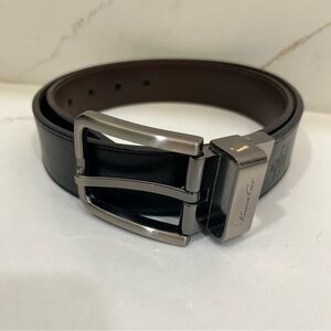 Kenneth Cole Black and Pewter Men's Belt